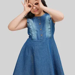 BEING NAUGHTY Denim Fit & Flare Dress-picture-20