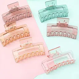 badodiya's Women Set Of 4 Chrome Finished Claw Clip-image-52