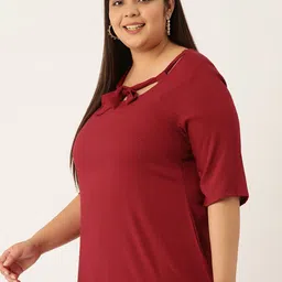 theRebelinme Women Tie-Up Neck Plus Size Top image 4