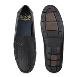 ATESBER by Inc.5 Men Leather Textured Slip-On Loafers image 4