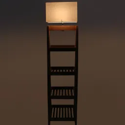 sapphire Accent White Iron Shade Shelf Floor Lamp With Wood Base image 4