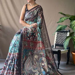 all about you Kalamkari Printed Saree image 3