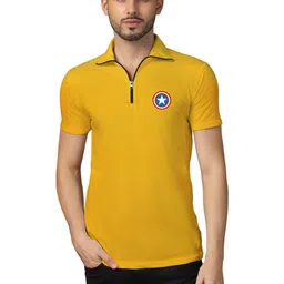 Blisstone Men Captain America Printed Polo Collar T-shirt-picture-41