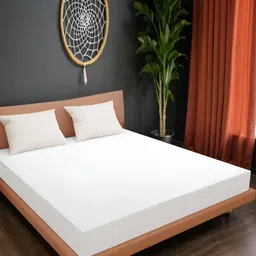 Wings Star White Single Cotton Breathable Mattress Protector-image-24