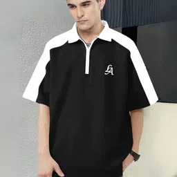 JUMPCUTS Men Polo Collar T-shirt-image-95