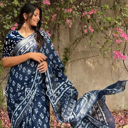 Suha Floral Pure Cotton Saree image 2