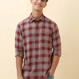 Allen Solly Tartan Checks Checked Spread Collar Pure Cotton Casual Shirt-picture-19