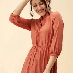 all about you Tie-Up Neck Crepe Fit & Flare Midi Dress image 4