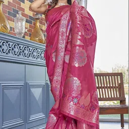 Moda Rapido Ethnic Motifs Zari Silk Blend Handloom Banarasi Saree image 3