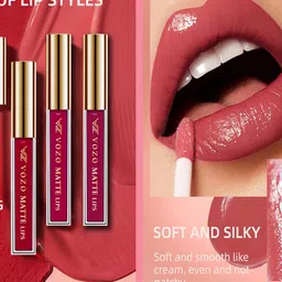 VOZO Set Of 4 Matte Lips Liquid Lipstick- Wine 102-Maroon 103-Red 104-Light Magenta 106 image 2