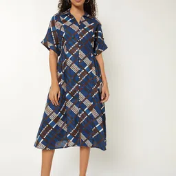 max Print Shirt Midi Dress image 1