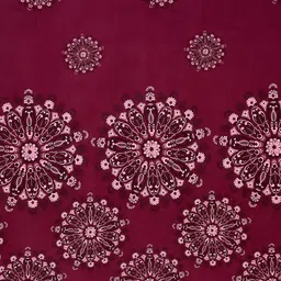 AJISH Maroon & Pink Floral 180 TC Single Bedsheet with 1 Pillow Covers image 2