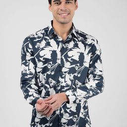 Numero Uno Relaxed Fit Abstract Printed Spread Collar Casual Shirt-picture-48
