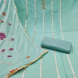 Peachmode Embroidered Pure Cotton Unstitched Dress Material image 2