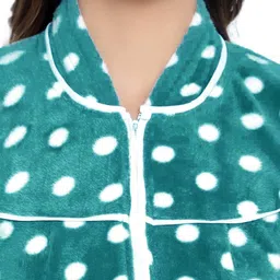 Gutthi Polka Dot Printed Long Sleeves Maxi Nightdress image 5
