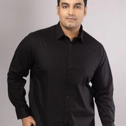 Sizeupp Men Comfort Spread Collar Solid Cotton Formal Plus Size Shirt-image-88