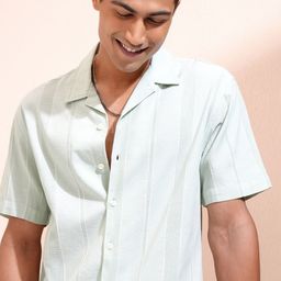 LOCOMOTIVE Men Opaque Striped Casual Shirt-picture-3
