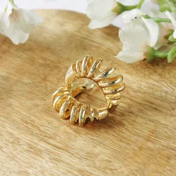 THE BLING GIRLL Gold-Plated Contemporary Half Hoop Earrings-picture-11