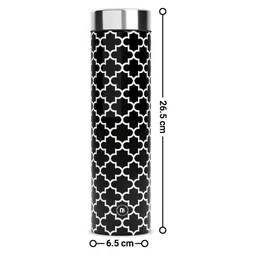 EB-Everything Beautiful Black Single Stainless Steel Abstract Single Wall Vacuum Water Bottle image 2
