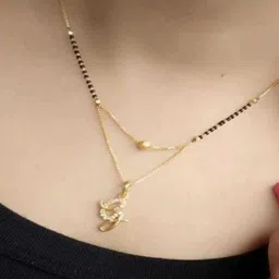 Laksh Enterprise Artificial Stones Studded & Beaded G Alphabet Mangalsutra-picture-15