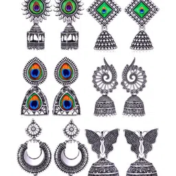 MEENAZ Peacock Shaped Jhumkas Earrings-picture-40