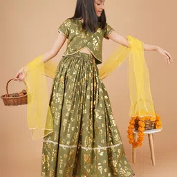 Unique Designers Girls Printed Ready to Wear Lehenga & Blouse With Dupatta image 5