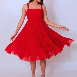 KAJODI Georgette Fit & Flare Midi Dress-picture-37