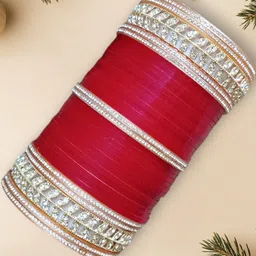 SGN fashion Maroon Plastic Bangles-picture-21