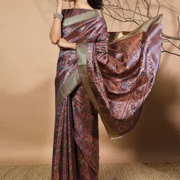 RACHNA Floral Printed Zari Pure Silk Patola Saree image 3