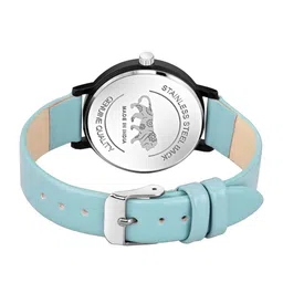 VIRAKTI Women Brass Printed Dial & Leather Straps Analogue Watch G-36-BLUE-V.Y image 2