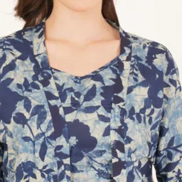 Diktmark Printed Shoulder Straps Pure Cotton Top With Shorts & Jacket image 5