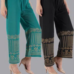 CROWN KING Women Printed Easy Wash Trousers-image-78