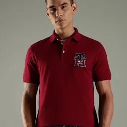 Tommy Hilfiger Men Logo Embroidered Polo Collar Slim Fit T-shirt-picture-28