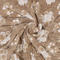 Monte Carlo Brown Floral Printed Heavy Winter Double Bed Comforter 1026 GSM image 2