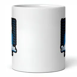 Mr UVD White & Blue Graphic Printed Glossy Ceramic Mug 350 ml image 3