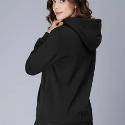 AAITHAN Women Solid Hooded Long Sleeves Pullover Regular Sweatshirt image 3