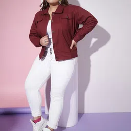 BUY NEW TREND Women Lightweight Denim Jacket with Embroidered image 5