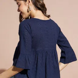 DressBerry Bell Sleeve Peplum Crop Top image 2