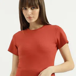 United Colors of Benetton Round Neck Slim Fit Crop T-shirt-picture-23