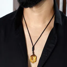 Nirvana Stainless Steel Tiger's Eye Star Shaped Hexagram Rope Pendant-picture-46