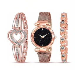 SZN Women Dial & Straps Analogue Watch megnet gold 3 bracelet combo-picture-11