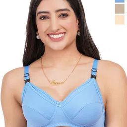 Liigne Women Solid Non Padded 3 Full Coverage Bra-image-28