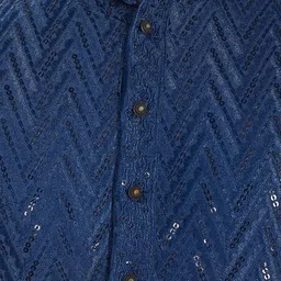 DIVISIVE Geometric Embroidered Sequins Mandarin Collar Straight Kurta image 2