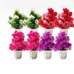Dekorly Multi Plastic Artificial Flowers & Plants With Pot image 1