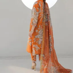 Anni Designer Floral Printed Thread Work V-Neck Straight Kurta with Palazzos & Dupatta image 2