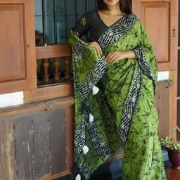 K 5 Fashion Printed Pure Cotton Saree With Unstitched Blouse Piece-image-85