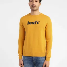 levi's Men's Brand Logo Crew Neck Sweater Yellow-picture-16