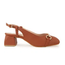 DressBerry Textured Block Pumps with Buckles image 5