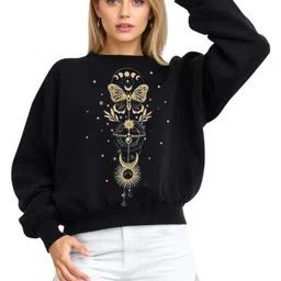 SALUJA FABRICS Graphic Printed Round Neck Cotton Sweatshirt-image-15