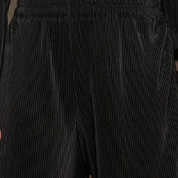 QISSA Boat Neck Striped A-Line Kurta with Trousers image 4